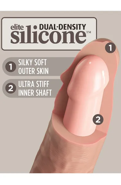 Bild 2 för King Cock Elite: Dual Density Silicone Cock, 21 cm, ljus