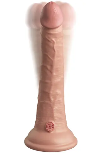 Produktfoto för King Cock Elite: Dual Density Silicone Vibrating Cock, 21 cm, ljus