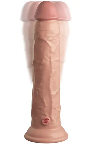 Produktfoto för King Cock Elite: Dual Density Silicone Vibrating Cock, 25 cm, ljus