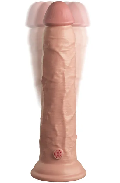 Bild 1 för King Cock Elite: Dual Density Silicone Vibrating Cock, 25 cm, ljus
