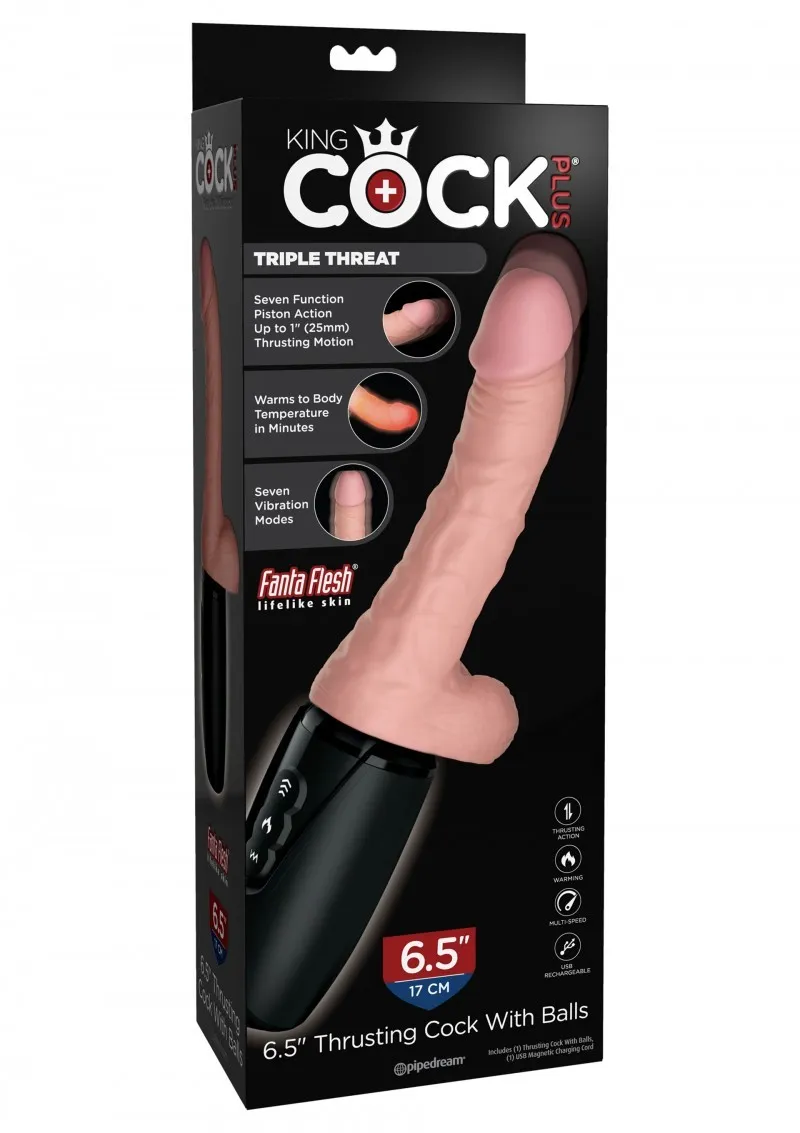 Bild 2 för King Cock Plus 16.5cm Thrusting Cock with Balls