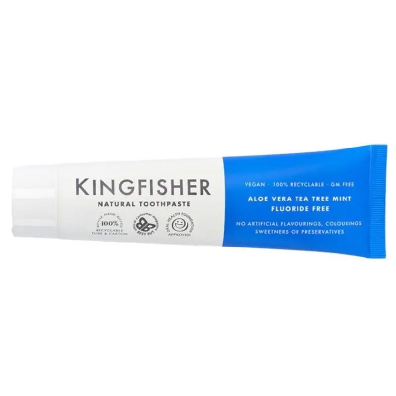 Bild 2 för Kingfisher Aloe Vera & Tea Tree Mint (utan fluor) 100 ml