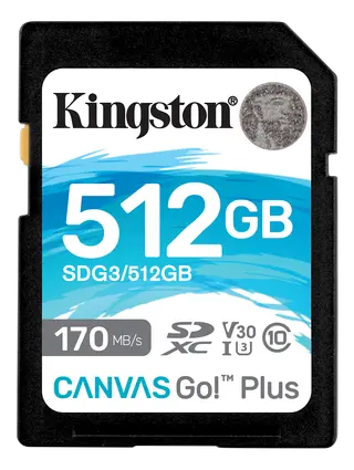 Produktfoto för Kingston Canvas Go! Plus 512gb Sdxc Uhs-i Minneskort