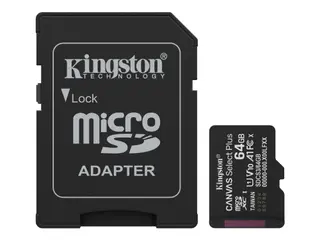 Produktfoto för Kingston Canvas Select Plus Gen3 MicroSD/SD - 100MB/s - 64GB
