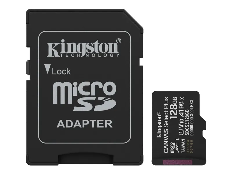 Alternativ bild 0 för Kingston Canvas Select Plus Gen3 MicroSD/SD - 150MB/s - 128GB