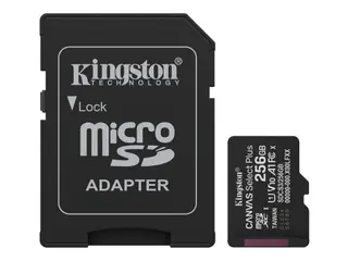 Produktfoto för Kingston Canvas Select Plus Gen3 MicroSD/SD - 150MB/s - 256GB