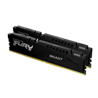 Produktfoto för Kingston FURY Beast DDR5-6000 - 32GB - CL36 - Dual Channel (2 pcs) - AMD EXPO & Intel XMP - Svart