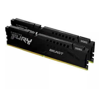 Produktfoto för Kingston FURY Beast - DDR5 - sats - 32 GB: 2 x 16 GB - DIMM 288-pin - 5600 MHz / PC5-44800 - CL40 - 1.25 V - ej buffrad - on-die ECC - svart