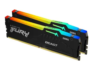 Produktfoto för Kingston FURY Beast RGB DDR5-6000 - 16GB - CL30 - Dual Channel (2 st) - AMD EXPO & Intel XMP - Svart med RGB