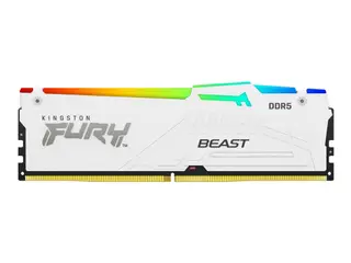 Produktfoto för Kingston FURY Beast RGB DDR5-6000 - 16GB - CL30 - Single Channel (1 st) - AMD EXPO & Intel XMP - Vit med RGB