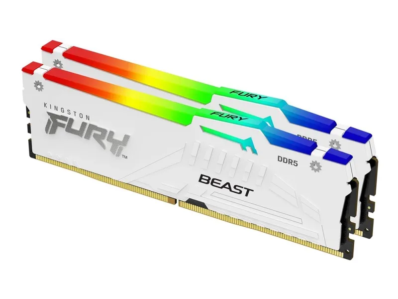 Alternativ bild 0 för Kingston FURY Beast RGB DDR5-6000 - 32GB - CL30 - Dual Channel (2 st) - AMD EXPO & Intel XMP - Vit med RGB