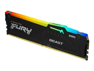 Produktfoto för Kingston FURY Beast RGB DDR5-6000 - 64GB - CL36 - Dual Channel (2 st) - AMD EXPO - Svart med RGB