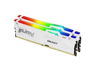 Produktfoto för Kingston FURY Beast RGB DDR5-6000 - 64GB - CL36 - Dual Channel (2 st) - AMD EXPO - Vit med RGB
