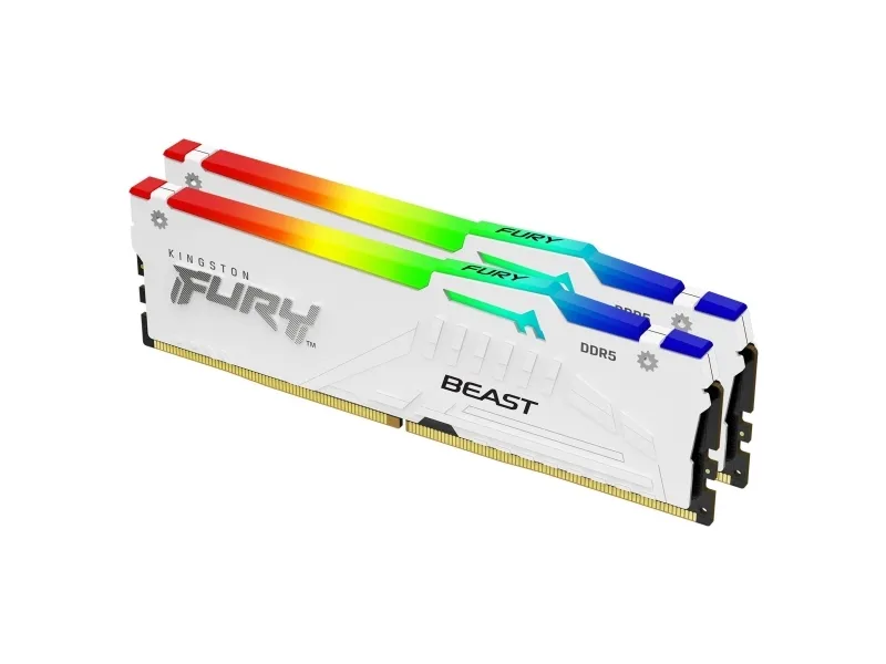 Alternativ bild 0 för Kingston FURY Beast RGB DDR5-6000 - 64GB - CL36 - Dual Channel (2 st) - AMD EXPO - Vit med RGB
