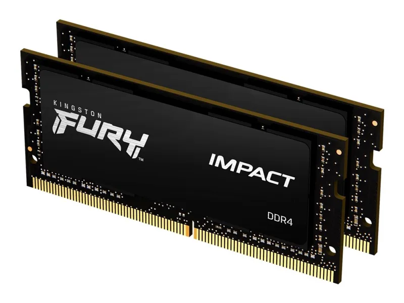 Alternativ bild 0 för Kingston FURY Impact - DDR4 - sats - 64 GB: 2 x 32 GB - SO DIMM 260-pin - 3200 MHz / PC4-25600 - CL20 - 1.2 V - ej buffrad - icke ECC - svart