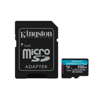 Produktfoto för Kingston Technology Canvas Go! Plus, 256 GB, MicroSD, Klass 10, UHS-I, 200 MB/s, 160 MB/s