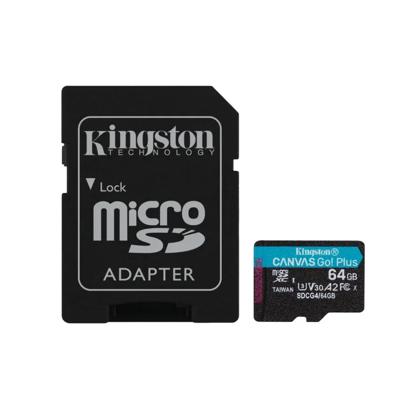 Alternativ bild 0 för Kingston Technology Canvas Go! Plus, 64 GB, MicroSD, Klass 10, UHS-I, 200 MB/s, Class 3 (U3)
