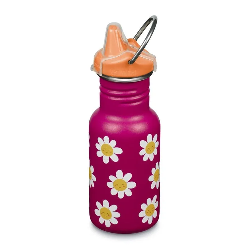 Bild 1 för Klean Kanteen Kid Classic Narrow Sippy vattenflaska med pip 355 ml, happy flowers
