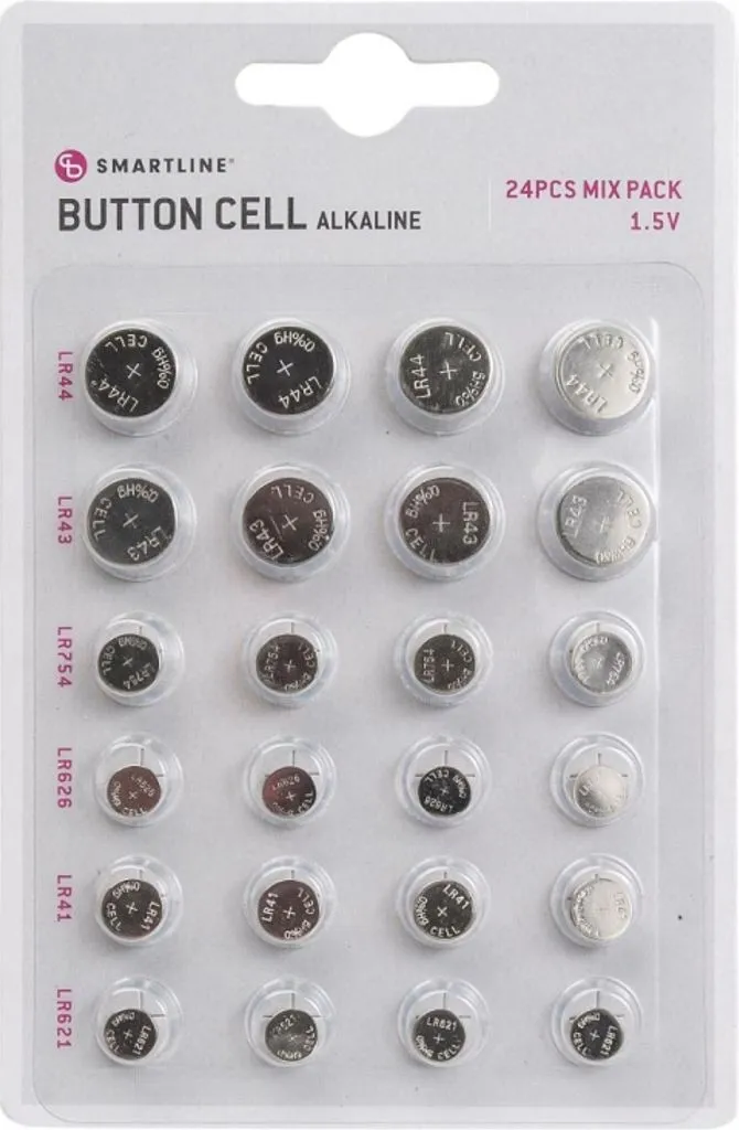 Alternativ bild 0 för Knappceller Mix Smartline 24-pack Alkaline (LR41/LR43/LR44/LR621/LR626/LR754)
