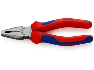 Produktfoto för Knipex 03 02 160, Lineman-tång, Stål, Plast, Blå, Röd, 160 mm, 223 g