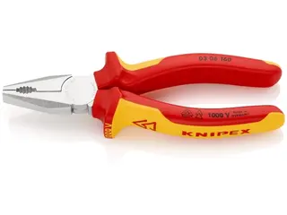Produktfoto för Knipex 03 06 160, Lineman-tång, 1,6 cm, Stål, Plast, Orange, Röd, 160 mm