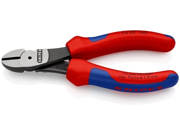 Alternativ bild 0 för Knipex 74 02 140, Avbitartång, Kromvanadinstål, Plast, Blå, Röd, 140 mm, 157 g