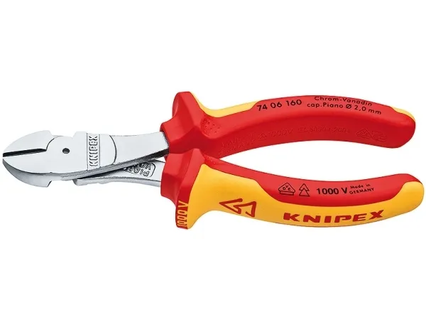 Alternativ bild 0 för Knipex 74 06 160, Avbitartång, Kromvanadinstål, Plast, Orange, Röd, 160 mm, 215 g