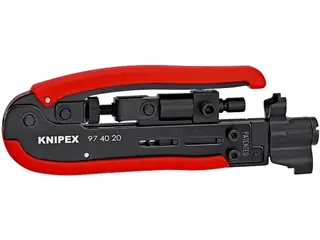 Produktfoto för Knipex 97 40 20 SB, Svart, Röd, BNC, F-typ, RCA, 175 mm, 430 g