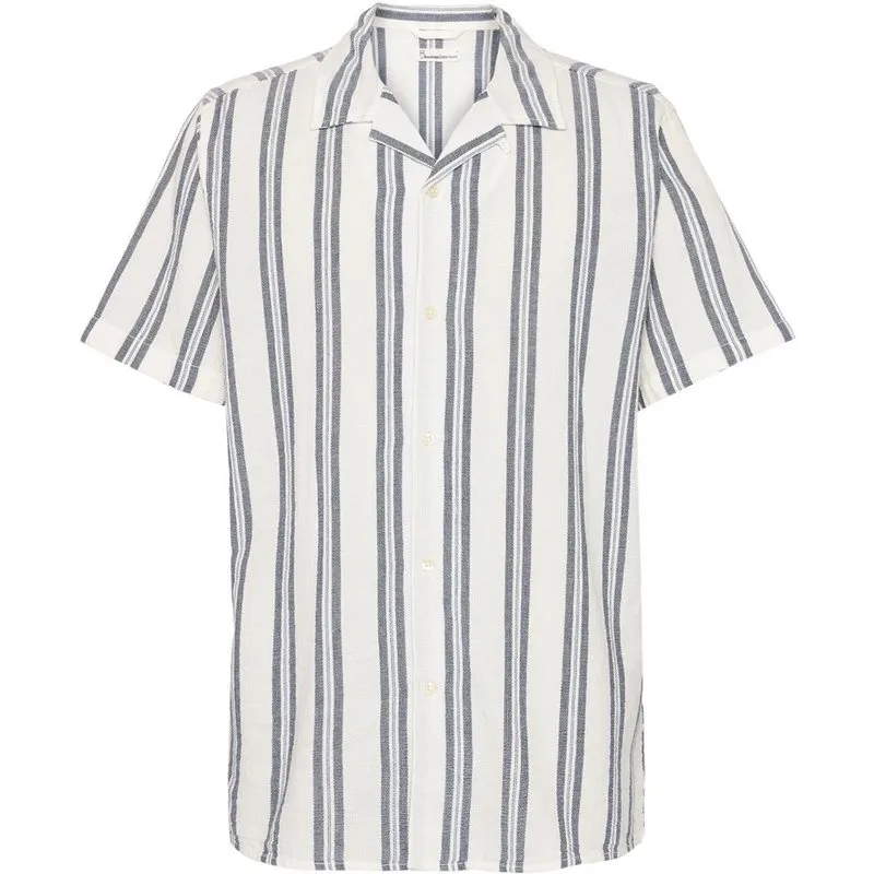 Bild 1 för KnowledgeCotton Apparel Box Sl Striped Cotton Shirt Blue Stripe