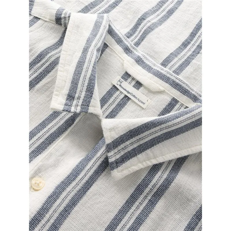 Bild 2 för KnowledgeCotton Apparel Box Sl Striped Cotton Shirt Blue Stripe
