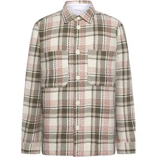 Produktfoto för KnowledgeCotton Apparel Checked Overshirt Creme Check