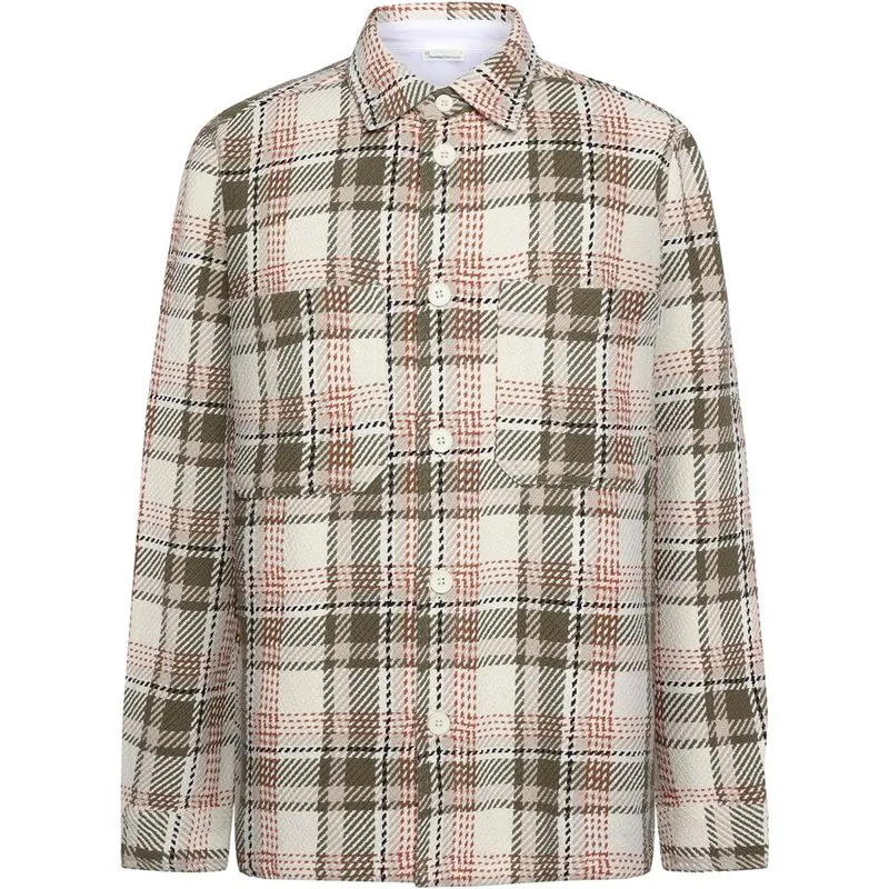 Bild 1 för KnowledgeCotton Apparel Checked Overshirt Creme Check