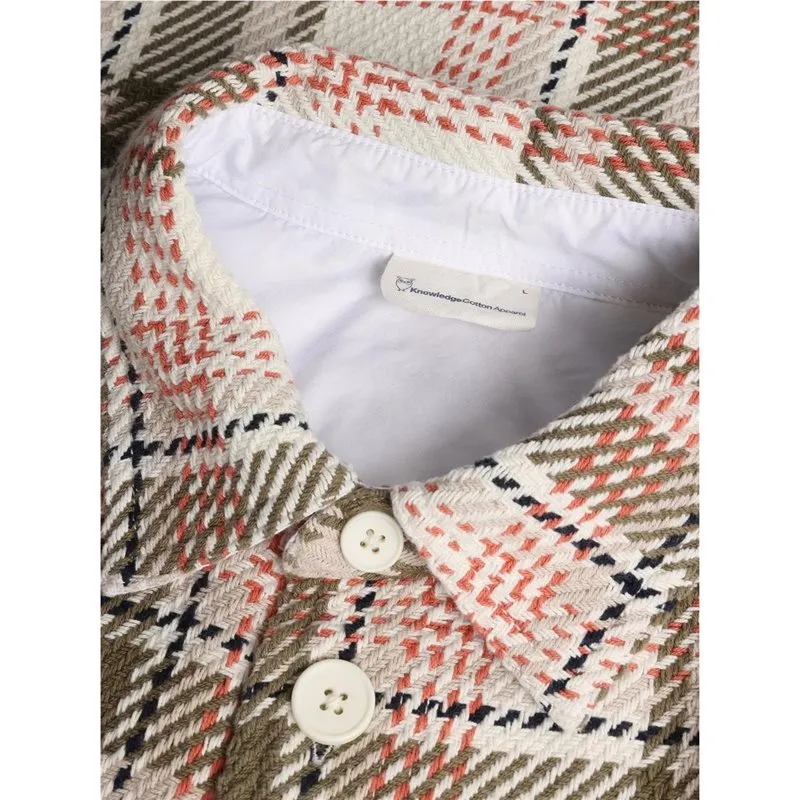 Bild 2 för KnowledgeCotton Apparel Checked Overshirt Creme Check