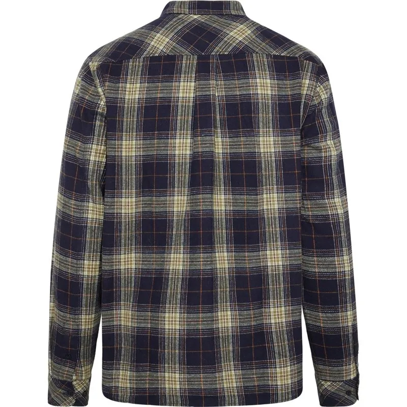 Bild 2 för KnowledgeCotton Apparel Organic Cotton Checked Flannel Shirt GOT Blue Check Blue Check L