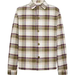 Produktfoto för KnowledgeCotton Apparel Organic Cotton Flannel Overshirt GOTS Green Check Green Check S