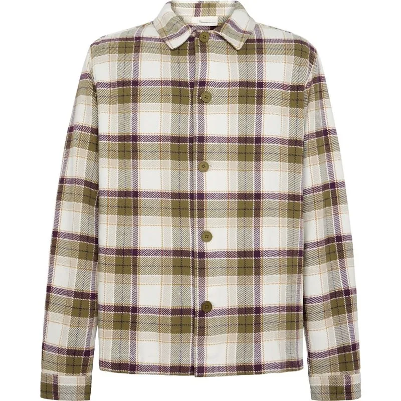 Bild 1 för KnowledgeCotton Apparel Organic Cotton Flannel Overshirt GOTS Green Check Green Check S