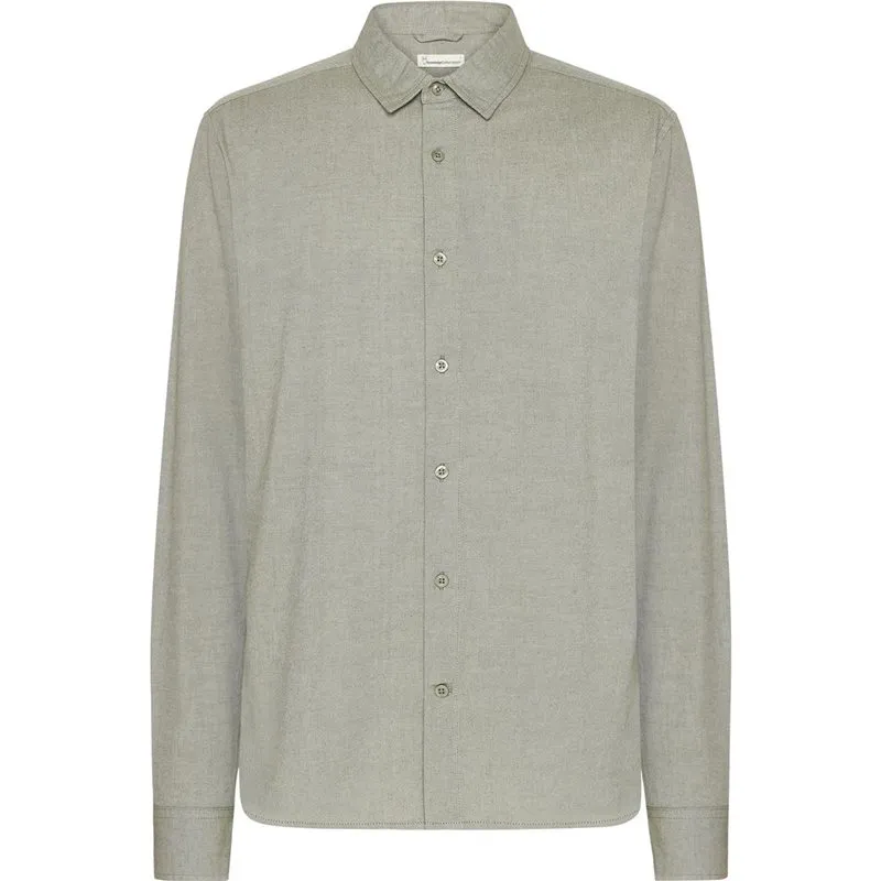 Bild 1 för KnowledgeCotton Apparel Regular Fit Light Twill Shirt Burned Olive