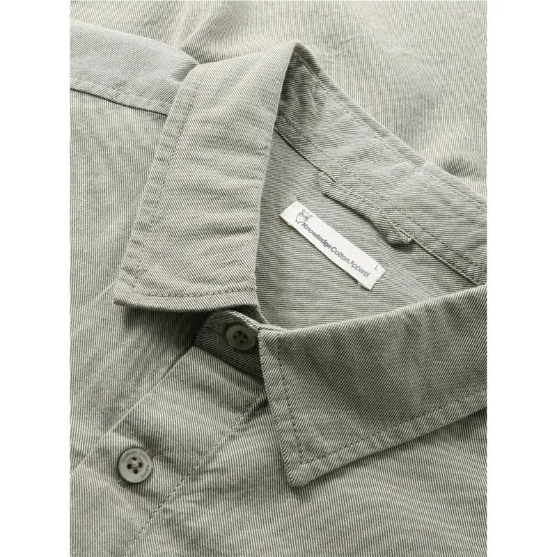 Bild 2 för KnowledgeCotton Apparel Regular Fit Light Twill Shirt Burned Olive