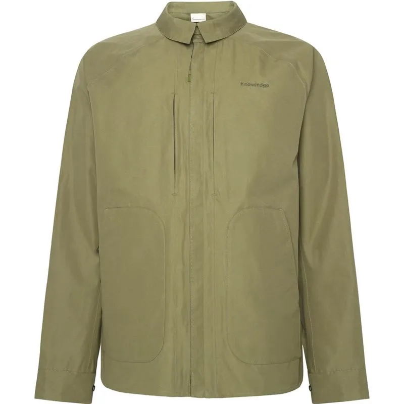 Bild 1 för KnowledgeCotton Apparel Vent Canvas 200 Classic Overshirt Burned Olive
