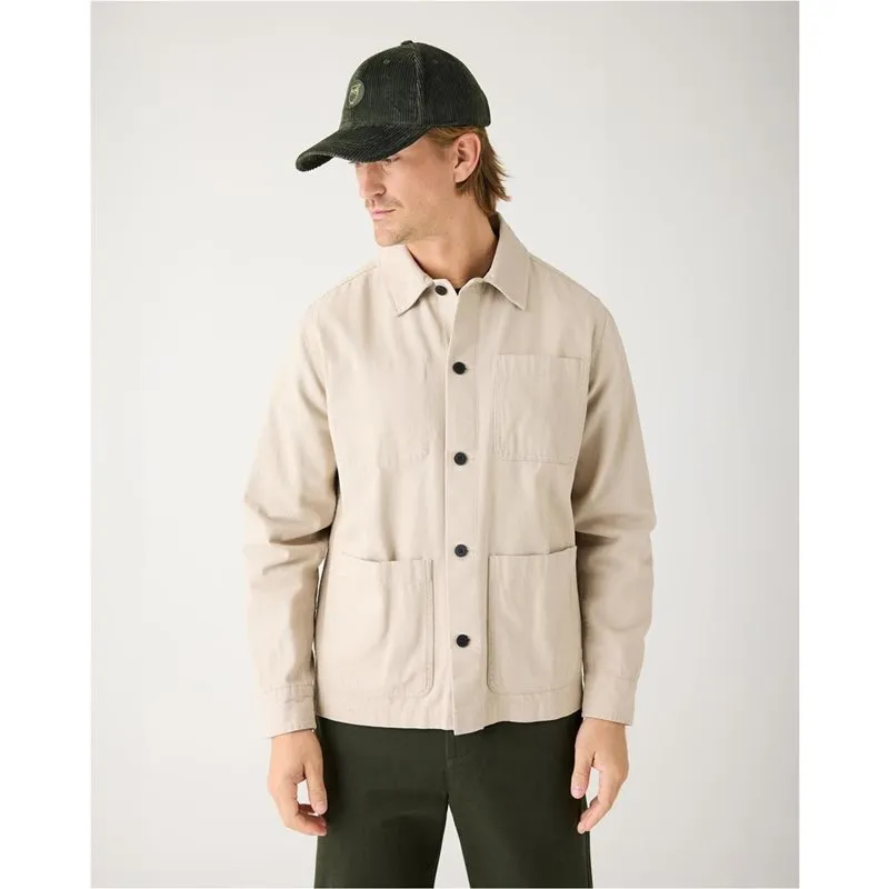 Bild 2 för KnowledgeCotton Apparel Vent Canvas 200 Classic Overshirt Light Feather Gray