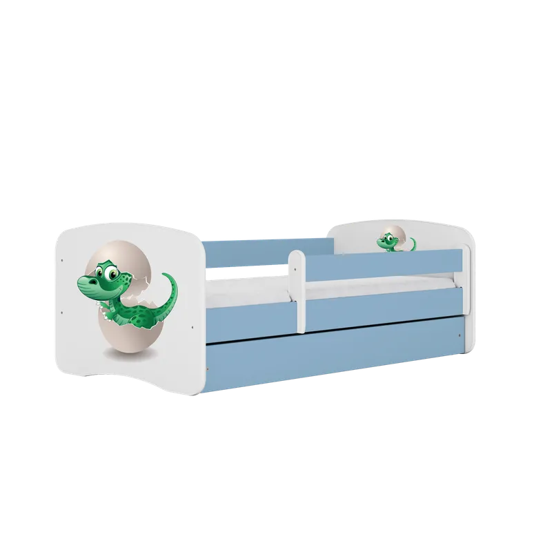 Alternativ bild 0 för Kocot Kids Barnsäng - Babydreams Blå - Dinosaur Med Låda Och Madrass 140x70 Cm