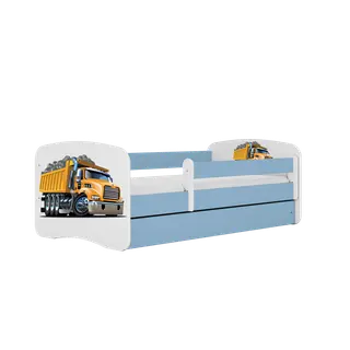 Produktfoto för Kocot Kids Barnsäng - Babydreams Blå - Truck Med Låda Och Madrass 140x70 Cm