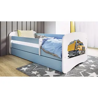 Produktfoto för Kocot Kids Barnsäng - Babydreams Blå - Truck Med Låda Och Madrass 180x80 Cm