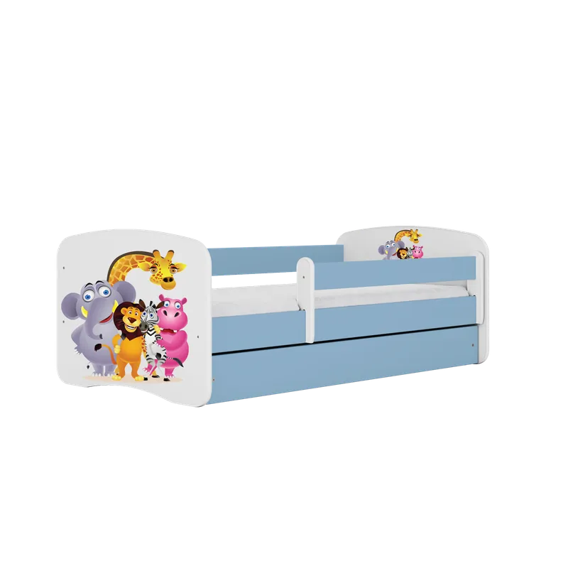 Alternativ bild 0 för Kocot Kids Barnsäng - Babydreams Blå - Zoo Med Låda Och Madrass 160x80 Cm