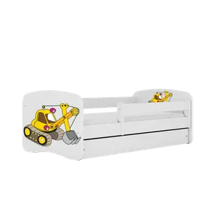Produktfoto för Kocot Kids Barnsäng - Babydreams Vit - Digger Med Låda Och Madrass 180x80 Cm