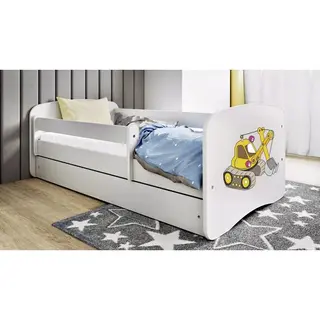 Produktfoto för Kocot Kids Barnsäng - Babydreams Vit - Digger Med Låda Och Madrass 180x80 Cm