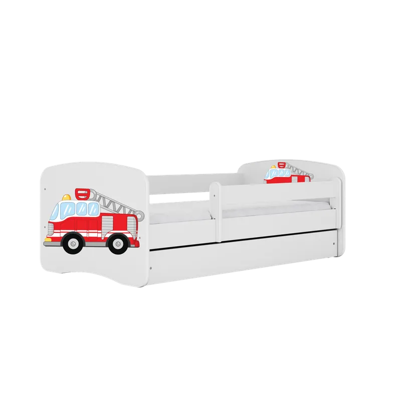 Alternativ bild 0 för Kocot Kids Barnsäng - Babydreams Vit - Fire Truck Med Låda Och Madrass 160x80 Cm
