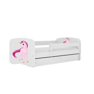 Produktfoto för Kocot Kids Barnsäng - Babydreams Vit - Unicorn Med Låda Och Madrass 160x80 Cm