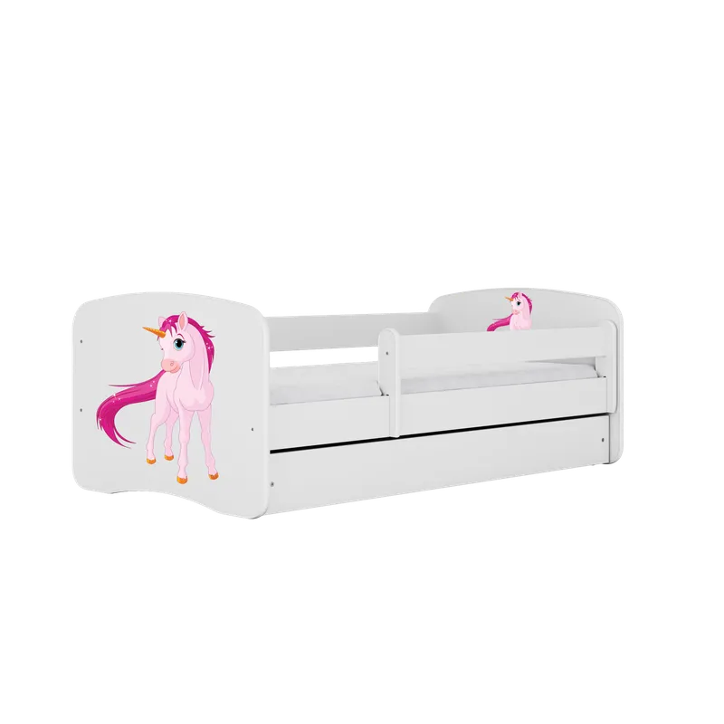 Alternativ bild 0 för Kocot Kids Barnsäng - Babydreams Vit - Unicorn Med Låda Och Madrass 160x80 Cm