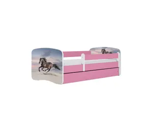 Produktfoto för KOCOT KIDS Bed babydreams rosa galopph&auml;st utan l&aring;da med madrass 180/80